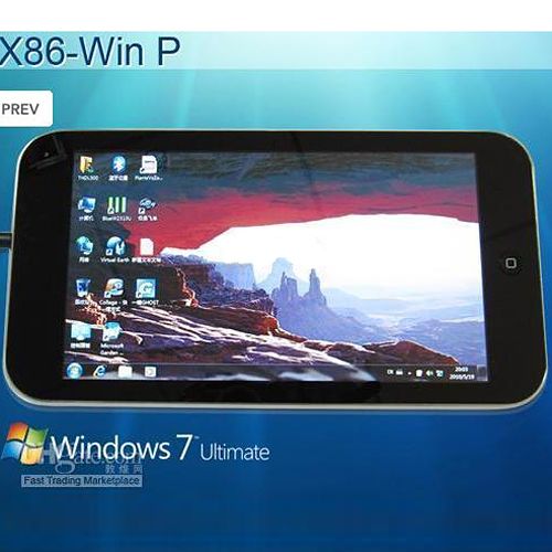 10 polegadas Win7 Tablet PC 320GB Intel Atom 1.66GHz Flash10